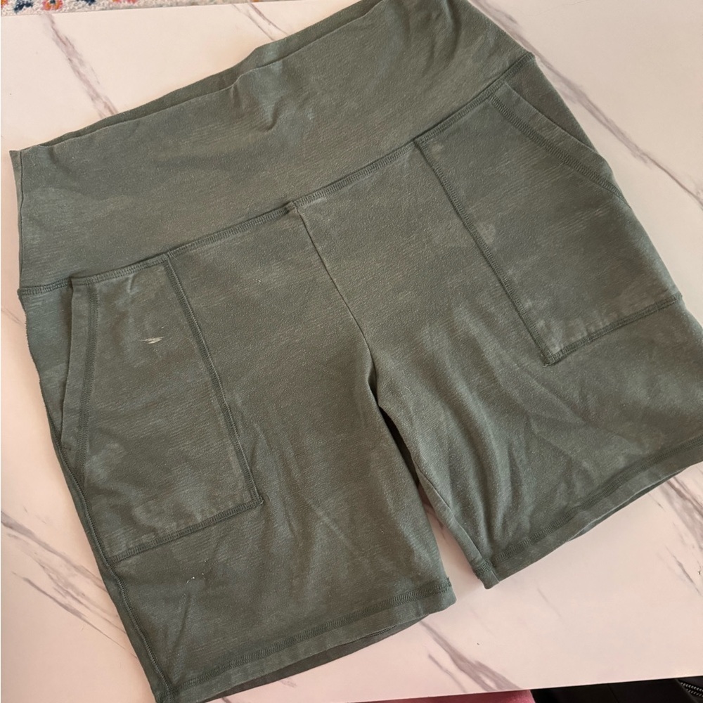 Aerie Green Camo Bike Shorts